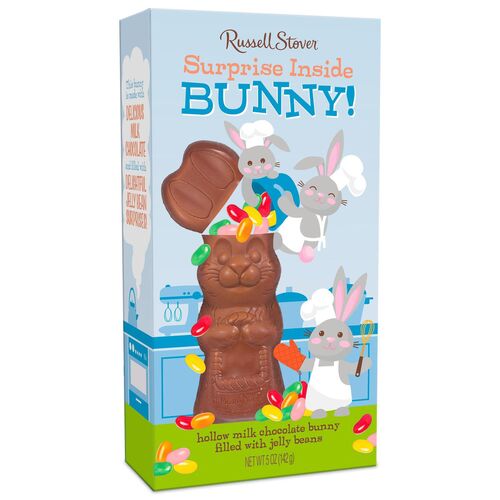 Russell Stover Milk Chocolate Hollow Bunny With Jelly Beans, 5 oz