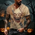 thumbnail image 5 of T Shirts for Men Halloween Print Short Sleeve V Neck Tees Pull on Funny Causal Shirts, 4XL, 5 of 7