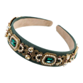 thumbnail image 1 of Diademas de cristal Vintage con cuentas de perlas simuladas para mujer, diademas con dijes de Metal de aleación de hojas y flores con diamantes de imitación a la moda, joyería para el cabello, 1 of 5