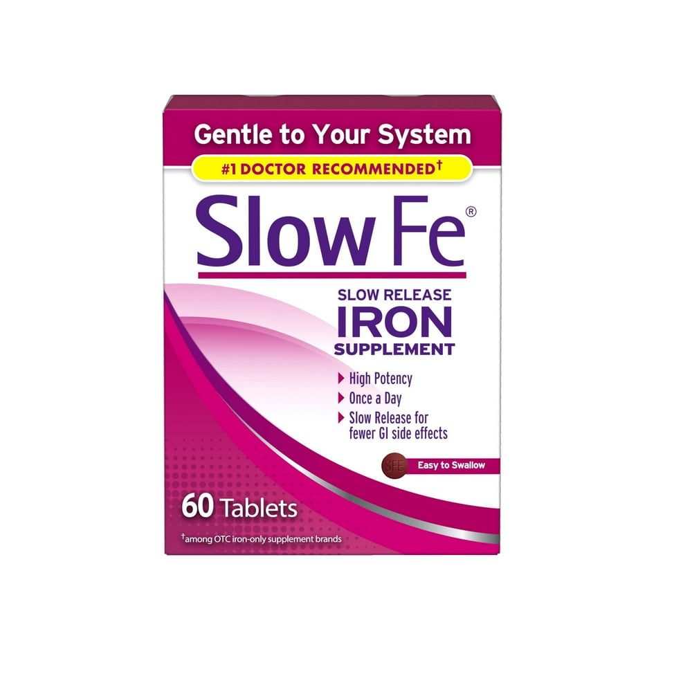 Slow Fe Iron Supplement Tablets for Iron Deficiency, Slow Release, High