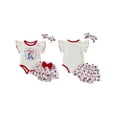 thumbnail image 2 of Douhoow Baby Girl 4th of July Outfits 0-18 Months Infant Letter Print Flying Sleeve Romper with Star Bow Shorts and Headband, 2 of 9