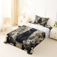 thumbnail image 5 of Homewish Skull Black Cat Twin Sheets,Vintage Flowers Bedding,Cream Black,Halloween Bed Set,3pcs,1 Fitted Sheet and 1 Pillowcase, 5 of 6