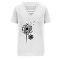 thumbnail image 3 of Birdeem Fashion Womens Summer V Neck Short Sleeves Printing Leisure Tops, 3 of 5