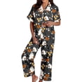 thumbnail image 3 of JAJAHO Halloween Pajamas Women 2 Piece Set Pumpkin Ghost Matching Button Shirt With Pants, 3 of 5