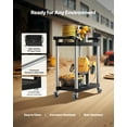 thumbnail image 4 of VEVOR Heavy Duty Utility Cart 300 lbs Capacity 2-tier Service Cart with Wheels, 4 of 9