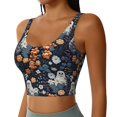 thumbnail image 2 of KLL Cute ghost in the flowers for Workout Tank Tops for Women,U Back Fitness Top Built in Shelf Bras Padded Fit for Yoga Gym-X-Large, 2 of 8