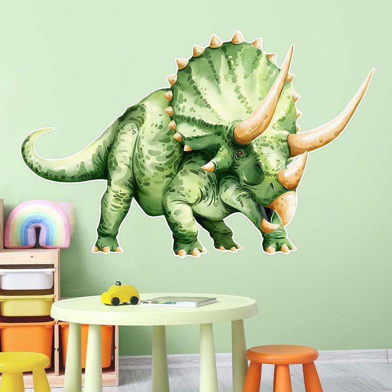 Realistic T-Rex Dinosaur Wall Decals for Kids Room - Large Removable Vinyl Tyrannosaurus Dino Wall Stickers for Boys Bedroom, Living Room, Baby Nursery Wall Art Decor (Green)