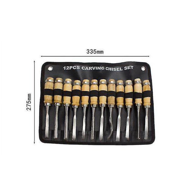Juego de 12 herramientas de cincel de mano para tallar madera en bolsa de almacenamiento, herramientas profesionales para trabajar la madera Botao