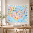 thumbnail image 5 of Illustrated United States Map Tapestry Wall Hanging, 5 of 7