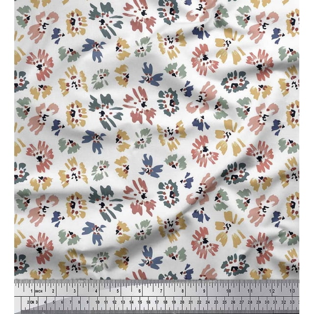 Soimoi Velvet Fabric Flower Artistic Decor Fabric Printed Yard 58 Inch Wide