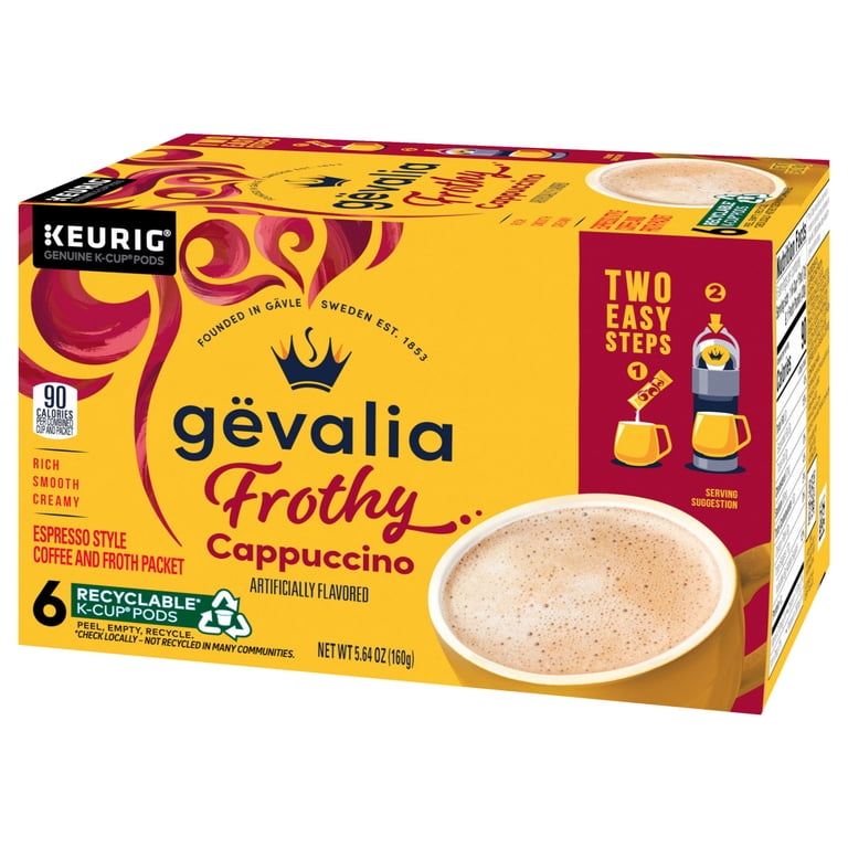 6 pack) Gevalia Frothy 2-Step Artificially Flavored Cappuccino