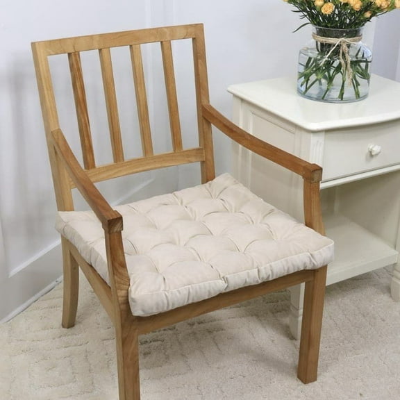 Velour Square Chair Cushion White