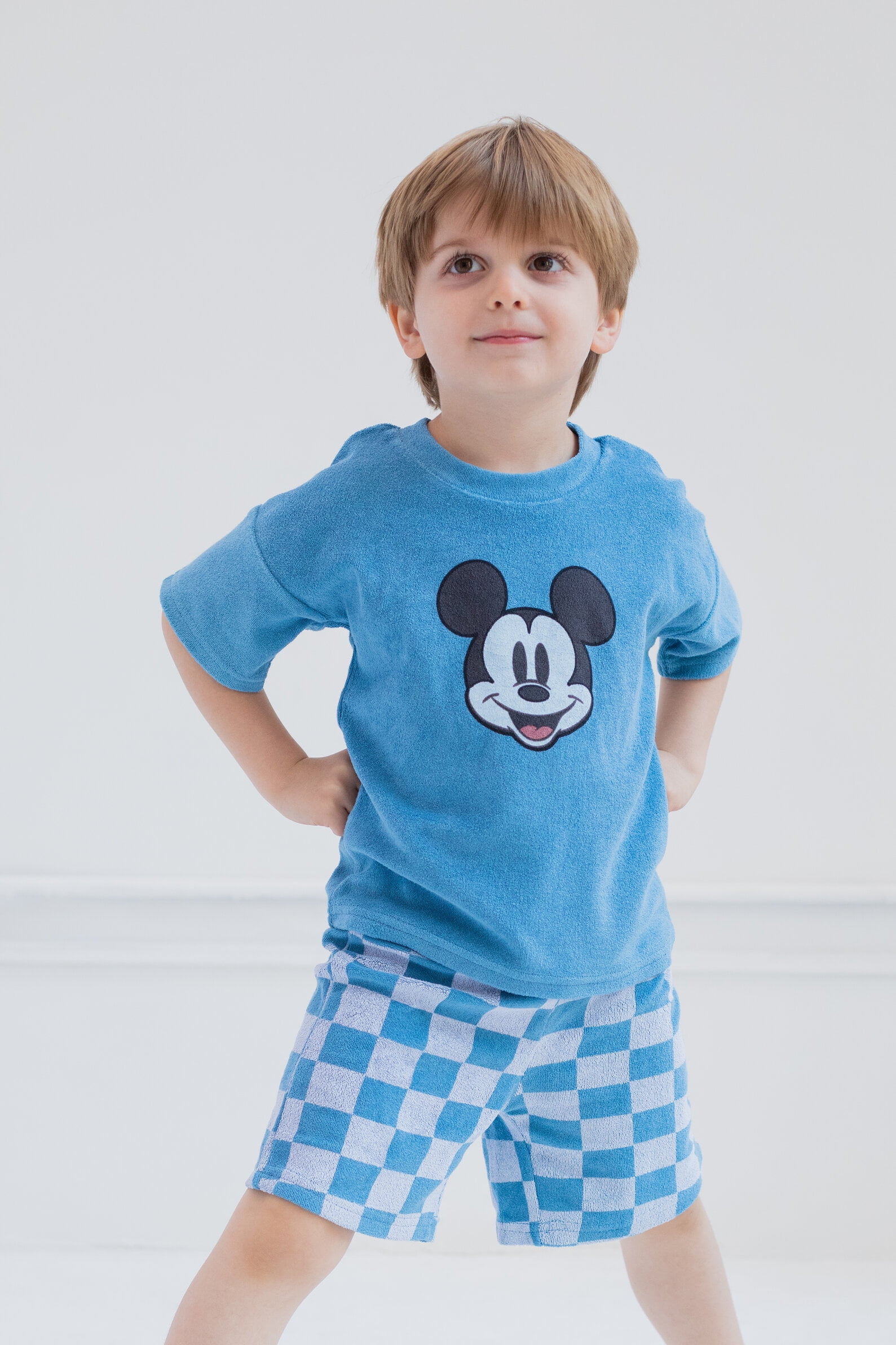 Disney Mickey Mouse Toddler Boys' Loop Terry 2-Piece T-Shirt and Shorts Set Mickey Mouse Blue
