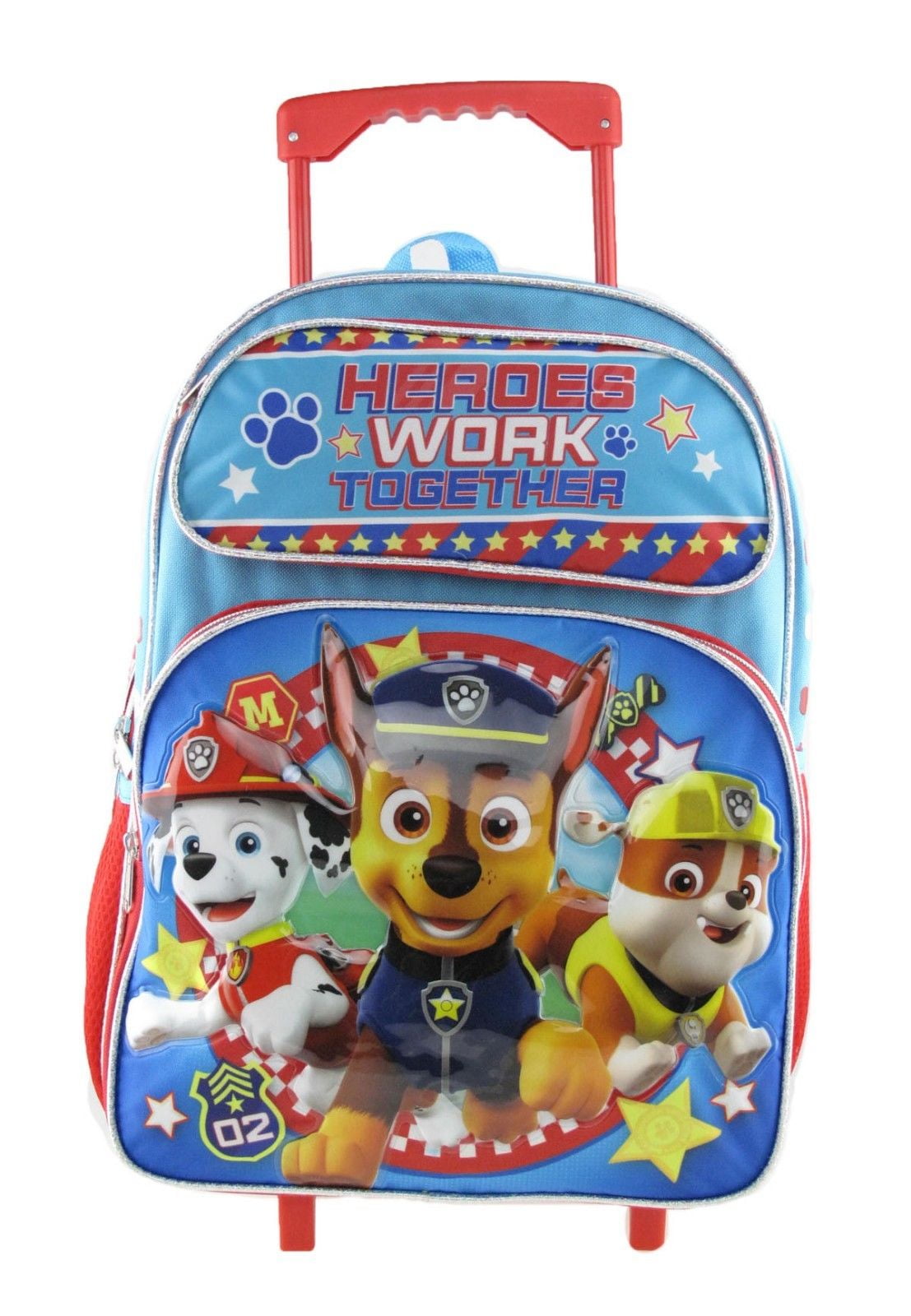 Paw Patrol Rolling Backpack 16" Rolling Backpack Roller Luggage Lunch Bag 2 pcs 
