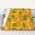 thumbnail image 5 of YFYANG Lightweight Warm Flannel Blanket, Yellow Cartoon Pineapple Doodle Throw Blanket for Bed, Sofa, Travel, Camping, 40"x30", 5 of 7