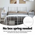 thumbnail image 5 of vidaXL White Queen Metal Bed Frame with Headboard & Slats, No Mattress, Easy Assembly, 5 of 9