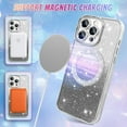 thumbnail image 5 of Compatible with iPhone 15 Pro Max 6.7 Inch Case Support for MagSafe, Plating Diamond Glitter Magnetic Case 2* Screen Protector Camera Protection Back Cover for iPhone 15 Pro Max Case -Silver, 5 of 12