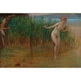 thumbnail image 2 of Robert Schiff 18x13 Black Ornate Wood Framed Double Matted Museum Art Print Titled - Surprised by the Faun, 2 of 5