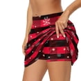 thumbnail image 4 of Yuyamidu Red Buffalo Grid Women's Athletic Skorts Christmas Snowflake Tennis Skirts with Shorts High Waisted Golf Skort with Pocket Size XS, 4 of 8