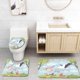 thumbnail image 1 of Juego de alfombras de baño de 3 piezas ABPHQTO Cigüeña pájaro bebé alfombra de baño contorno y tapa de inodoro, 1 of 2