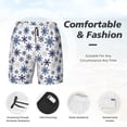 thumbnail image 5 of Lsque Mens Swim Trunks blue Snowflake Prints Pattern - Bathing Suit Compression Liner - Beach Swim Shorts Swimwear - (S-3XL) - Stretch Quick Dry -, 5 of 9