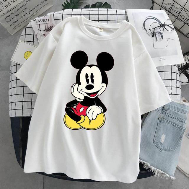 Camiseta de Disney para hombre y mujer, camiseta de Mickey, marido, esposa, linda pareja, Tops casuales Harajuku de manga corta