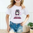thumbnail image 2 of Toddler Girl Shirts Kid Leisure Graphic Round Neck Short Sleeve Tops Summer Casual Wear Girls Tops White 11 Years-12 Years, 2 of 5