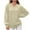Beige, variant on Busydd Women's Sweatshirts Fall Fashion V Neck Long Sleeve Shirts for Women Casual Loose Solid Color Sweatshirt for Women M