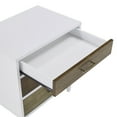 thumbnail image 3 of Weston Home Dorcas Mid-Century 3-Drawer Nightstand, White/Natural Finish, 3 of 7
