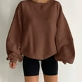 thumbnail image 2 of kamemir Comfort Hoodies for Anxiety Plus Size Sweatshirts for Women Long Sleeve Oversized Tunic Tops Casual Pullovers Shirts(Coffee,S), 2 of 4
