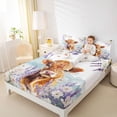 thumbnail image 4 of Homewish Brown Highland Bull Queen Sheet Sets, Rustic Flower Floral Flat Sheet, Kawaii Cartoon Animal Queen Fitted Sheet, Super Cozy Room Decor, 4pcs, 4 of 7