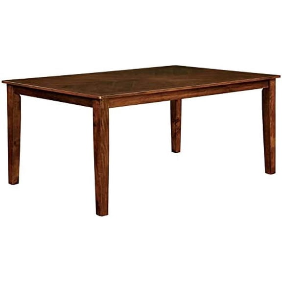 Furniture of America Tristen Solid Wood Rectangular Dining Table in Brown Cherry
