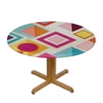 thumbnail image 3 of RUIYC  Outdoor/Indoor Use Round Tables Diameter Abstract Triangle and Circles Wipable Polyester Cloth Spring Summer Party Table Cover Modern, 3 of 7