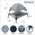 thumbnail image 2 of Cama elevada para perro pequeña Hooyeatlin con dosel gris, 2 of 7