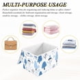 thumbnail image 6 of Yayeee Collapsible Cube Storage Bin with Lid Fabric Closet Decorative Basket with Handles, Simple Cartoon Snowmen, 6 of 7
