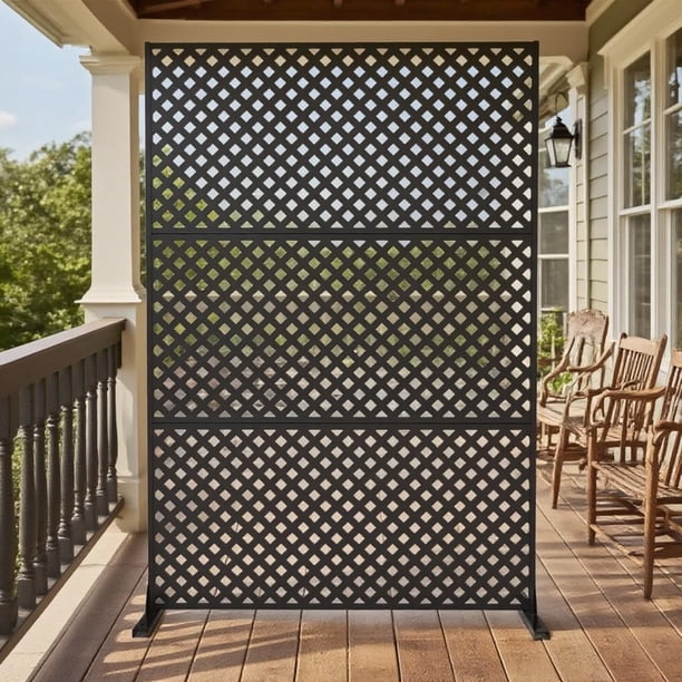Yeshouse Biombo de acero galvanizado de alta resistencia, panel de cerca de 183 x 119 cm, divisor decorativo resistente a la intemperie y enrejado para plantas, ideal para patio y jardín