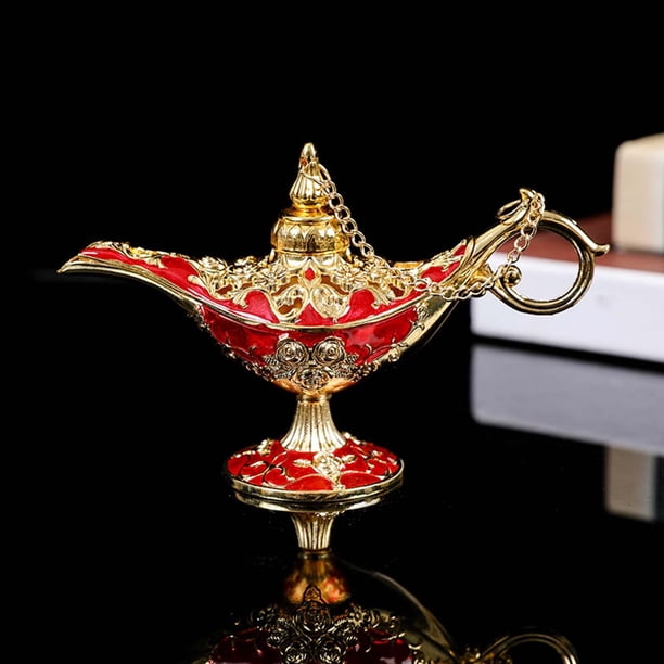 Decoración de Lámpara de Deseos, Accesorios árabes Clásicos, Decoración , Decoración Del Hogar, Lámpara de Utilería para Fiesta/cumpleaños/Ha Rojo Yotijar Lámpara de aceite de los deseos