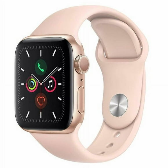 Pre-Owned Apple Watch Series 5 40mm GPS Aluminum Gold Case Pink Sport Band Smartwatch