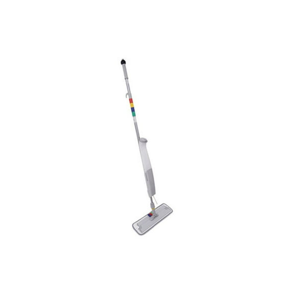 Boardwalk Bucketless Microfiber Mop System, 5 x 18 Blue Microfiber Head, 59" Gray Aluminum/Polypropylene Handle