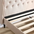 thumbnail image 5 of DeCoro Brighton Upholstered Platform Bed | Headboard and Wood Frame with Wood Slat Support | Linen, Queen, 5 of 10