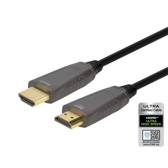 Monoprice 8K Certified Ultra High Speed Active HDMI Cable - 20 Meters (65 Feet) HDMI 2.1, AOC, for PlayStation 5, Xbox Series X, Xbox Series S - SlimRun AV Series
