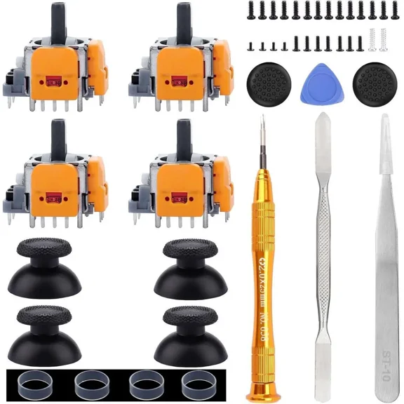 4 Pack Hall-Effect Joysticks Replacement for DualSense PS5 Controller, 3D Analog Sensor Wheel Thumb Sticks Joystick Rocker Module Replacement for PlayStation 5 Controller