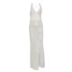 thumbnail image 5 of Women Crochet Hollow Plunge Backless Bandage Sleeveless Split Long Dress, 5 of 8