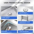 thumbnail image 4 of Utility Stainless Steel Sink, Commercial Kitchen Prep Sink Free Standing Single Bowl with Cold and Hot Water Pipe Undershelf Faucet for Restaurant Laundry Garage Bar Workshop 19.7" x 21.7" x 33.5", 4 of 9