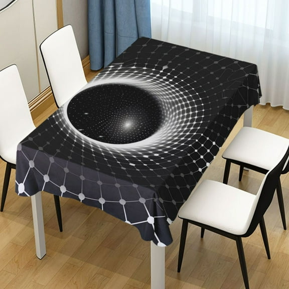 Ryvnso Geometric Optical Illusion Rectangle Table Cloth Tablecover Dinning Tablecloth 54"x72"