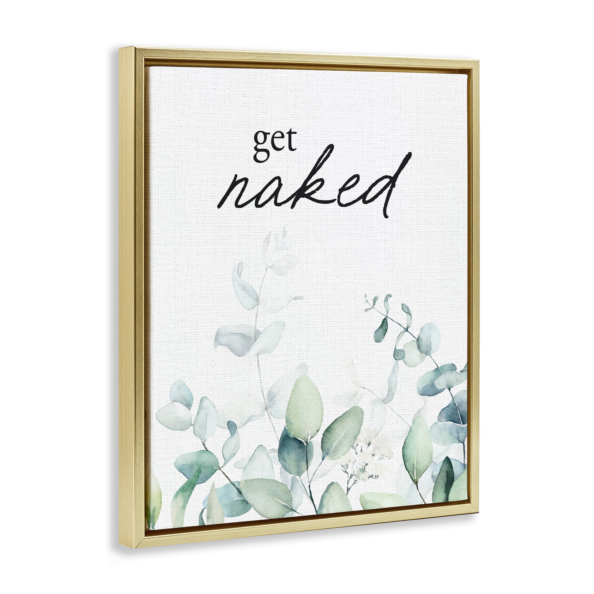 Get Naked Minimal Herbs Gold Framed Floater Canvas Wall Art, design by Lettered and Lined