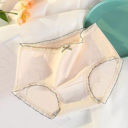 

dmqupv Lingerie Set High Waist Women Solid Mid Waist Seamless Comfortable Cotton Cotton Crotch Briefs Adult Underwear B Large