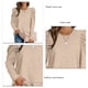 thumbnail image 5 of Top de corte informal para mujer, Top con cuello redondo y mangas abullonadas, Top transpirable de Color puro para ir de compras, 5 of 6