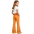 thumbnail image 2 of Bigetiay School Uniform Pants For Girls Formal Flared Leg Pull On Chino Elastic Waist Slim Fit Stretchy Orange Pants For Girls Girl Clothing 13-14 Years, 2 of 5