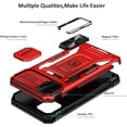 thumbnail image 4 of iPhone 12/12 Pro Case, Red-Two Way Stand, Heavy Duty Protective Sturdy Rotate Ring Kickstand Phone Case with Sliding Camera Cover, Military Grade, TPU, Polycarbonate, 6.1'', 4 of 13